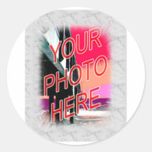 White Marble Photo Frame Template Sticker