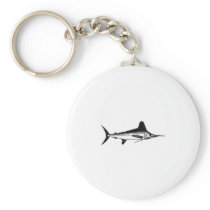 White Marlin Line Art Logo Keychain