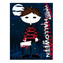 White Mask Serial Killer Postcard