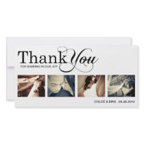 WHITE MODERN THANKS | WEDDING THANK YOU CARD PHOTO CARDS