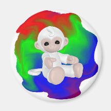 White Monkey Fridge Magnet