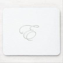 White Monogram E Mousepads