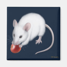 White Mouse Magnet
