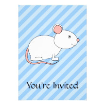 White Mouse. Personalized Invitations