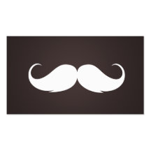 White Moustache Dark Brown Business Card