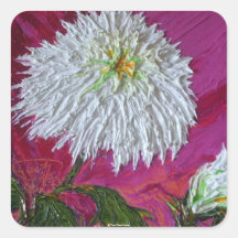 White Mum Round Sticker