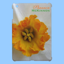 White N Orange Daffodil-Personalize iPad Mini Case ipad mini cases