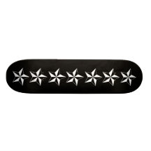 White Nautical Stars Skate Deck