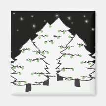 White Night Refrigerator Magnet
