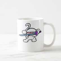 White Ninja On Guard Coffee Mug