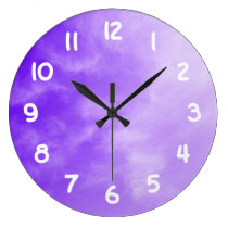 White Numbers Purple Sky Wall Clock wall clocks
