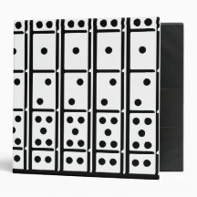 White on Black Back Dominos Designed Binder