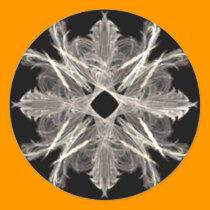 White on Black Fractal Art Design stickers