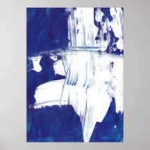 White on Blue Posters