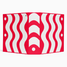 White On Red Patterns Vinyl Binder
