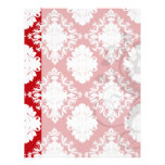 white on red romance damask design custom letterhead