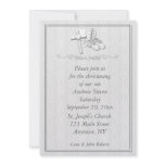 White on White Christening Invitation