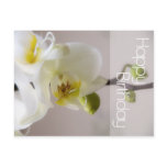 White Orchid Birthday Postcard