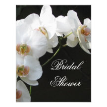 White Orchid Bridal Shower Invitation