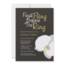 White Orchid Final Fling Before the Ring Invitatio Personalized Invite