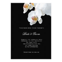 White Orchid Formal Wedding Invitation