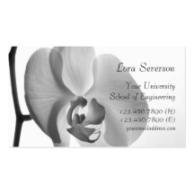 White Orchid Graduate Business Card Template
