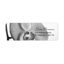 White Orchid Return Address Label