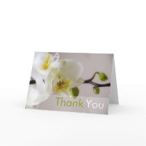 White Orchid Thank You Card