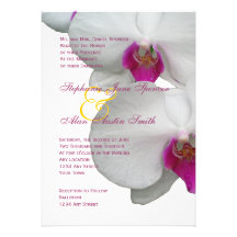 White Orchid Wedding Invitation