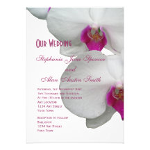 White Orchid Wedding Invitation
