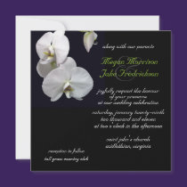 White Orchid Wedding Invitation 5.25x5.25