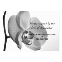 White Orchid Wedding RSVP Response Card Business Card Templates