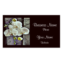 White Orchids and Denim Business Card Template