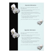 White Orchids Information Sheet Personalized Announcements
