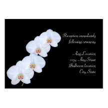 White Orchids Reception Cards Business Card
