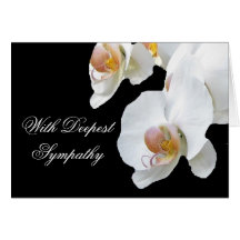 White Orchids Sympathy Card