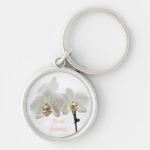 White Orchids Valentine's gift keychain