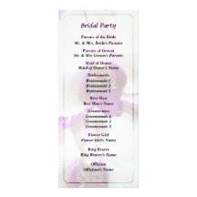 White Orchids With Purple Edges Wedding Program Full Color Rack Card