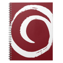 White paint swirl on red note book