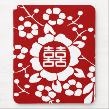 White Paper Cut Flowers • Happiness • Any Color Mouse Pad