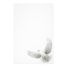 White Peace Dove Stationery