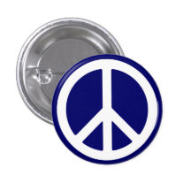 White Peace Symbol Button