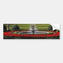 White Peaceful estate gardens flowers Bumper Sticker