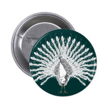 White Peacock Buttons