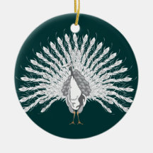 White Peacock Ornaments