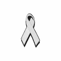 white/pearl awareness ribbon polo shirt