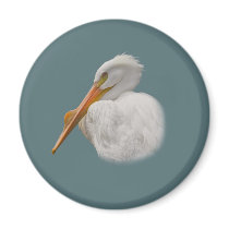 White Pelican Magnet