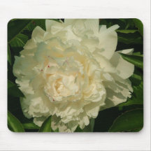white peony mouse pad