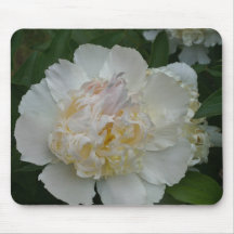 White Peony Mouse Pad