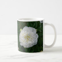 white peony mug